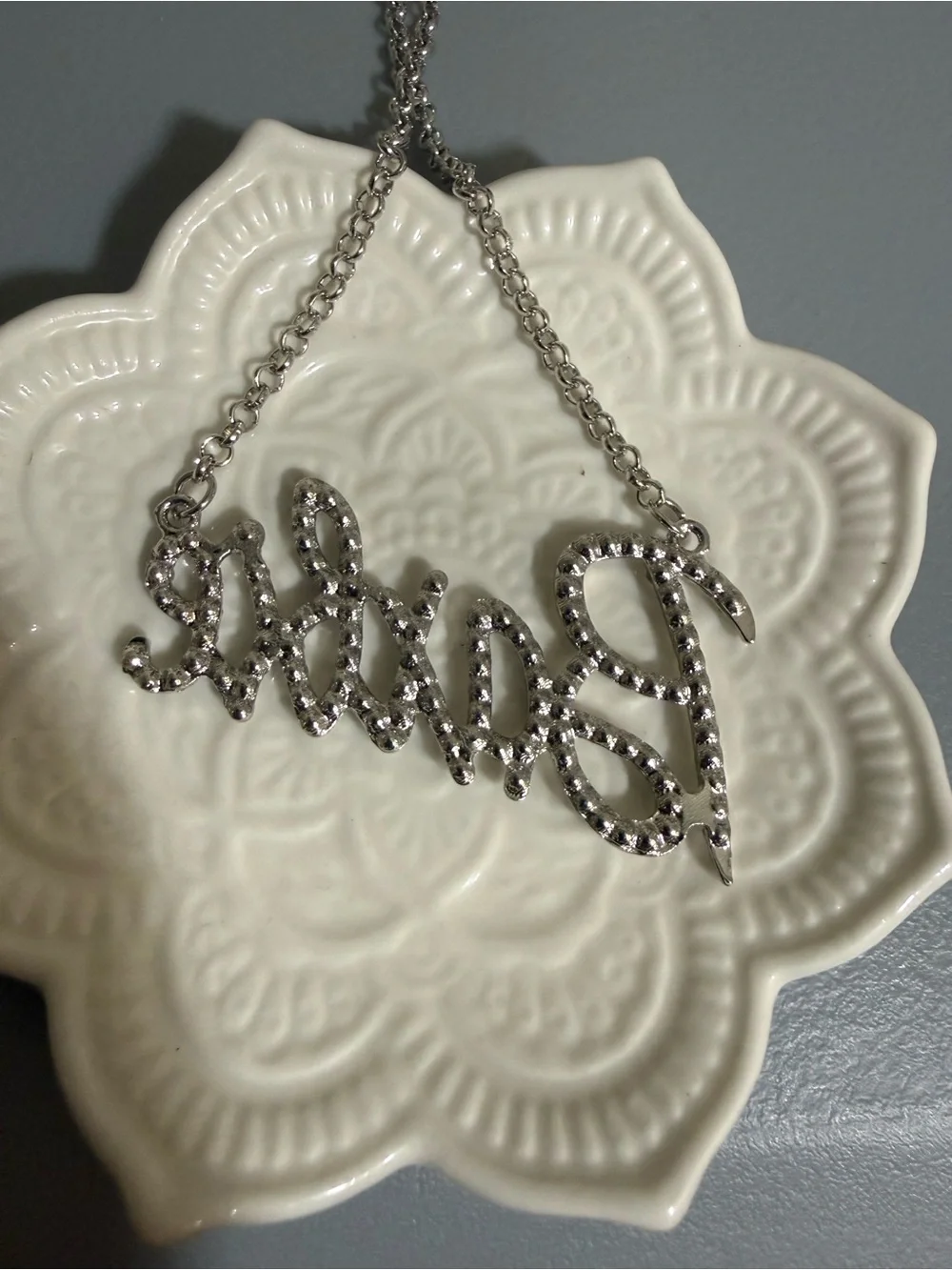 Women Silvery  Barbie Theme Bling Charm Thin Cubic Zirconia Cuban Chain Necklace